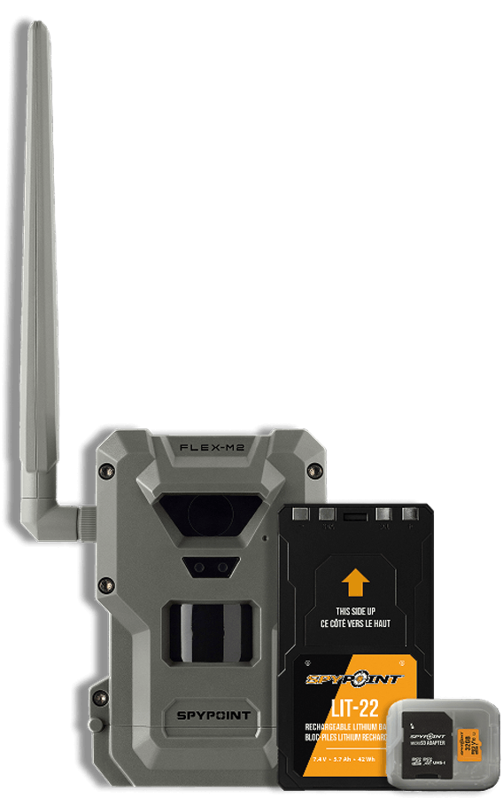 Caméra FLEX-M2, batterie au lithium LIT-22 et carte MicroSD