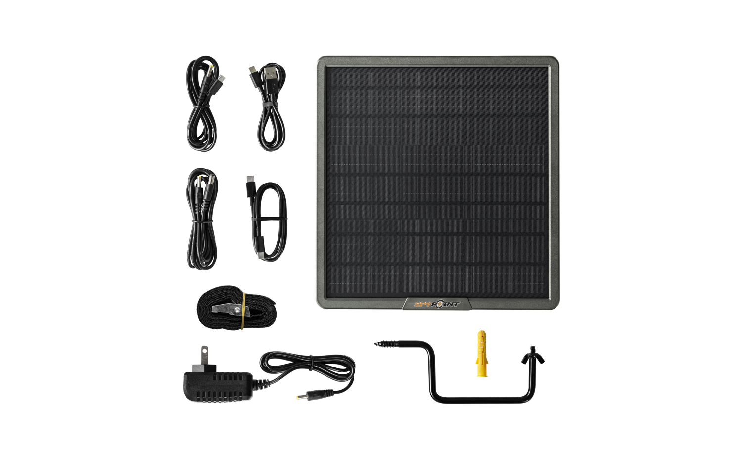 Spypoint SPLB 10 Compact Solar Panel – Black, For Trail Cameras, 12V Battery Maintenance